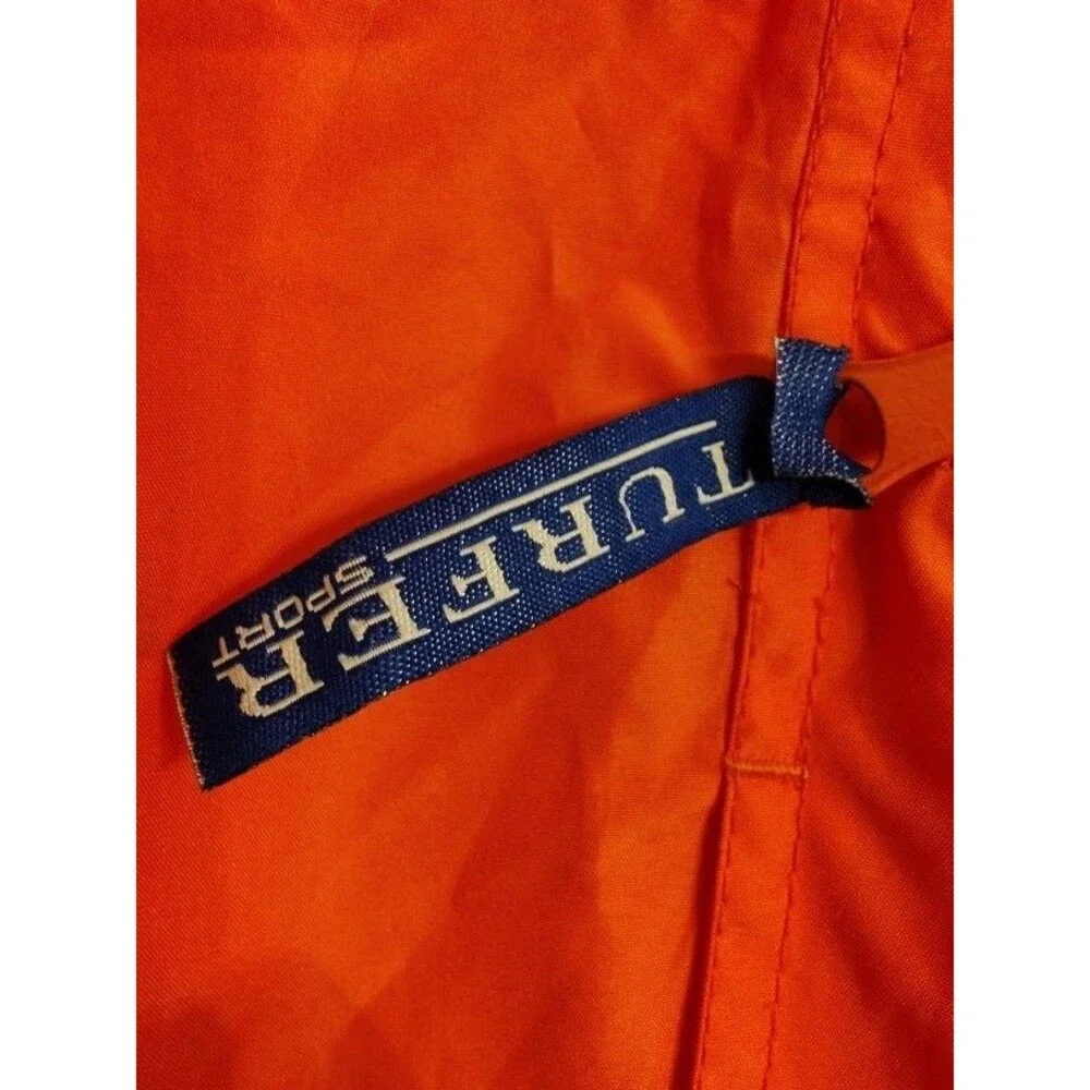 Men's Turfer Sport 1/2 Zip Hooded Orange Windbreaker Size XS See discription